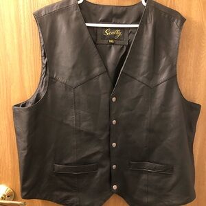 Scully Men's Black Leather Vest